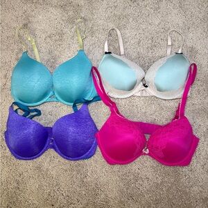 Victoria's Secret Vibrant Bra Collection - Teal, Beige, Purple, Fuchsia